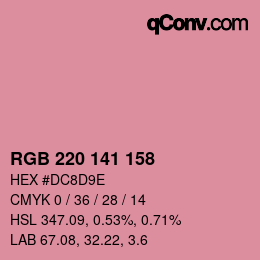 Color code: RGB 220 141 158 | qconv.com