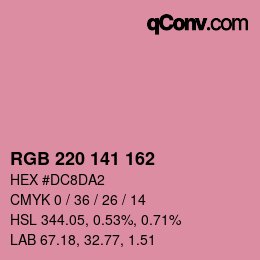 Color code: RGB 220 141 162 | qconv.com