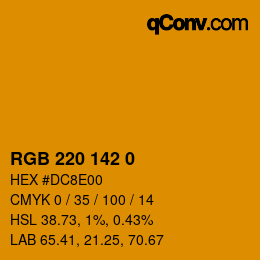 Farbcode: RGB 220 142 0 | qconv.com