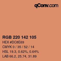 Color code: RGB 220 142 105 | qconv.com