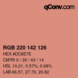 Color code: RGB 220 142 126 | qconv.com