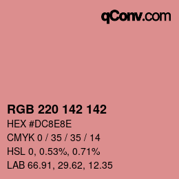 Color code: RGB 220 142 142 | qconv.com