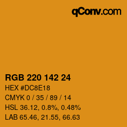 Color code: RGB 220 142 24 | qconv.com