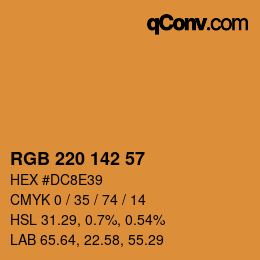 颜色代码: RGB 220 142 57 | qconv.com