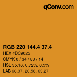 カラーコード: RGB 220 144.4 37.4 | qconv.com