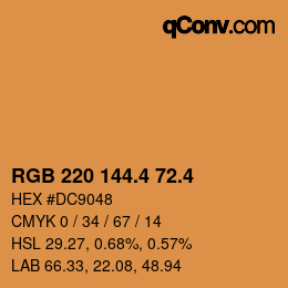 カラーコード: RGB 220 144.4 72.4 | qconv.com