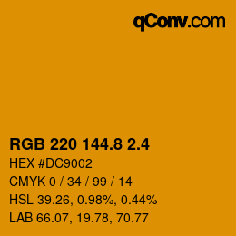 カラーコード: RGB 220 144.8 2.4 | qconv.com