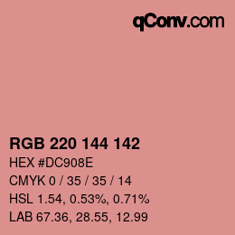 Color code: RGB 220 144 142 | qconv.com