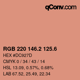 カラーコード: RGB 220 146.2 125.6 | qconv.com