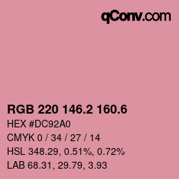 カラーコード: RGB 220 146.2 160.6 | qconv.com