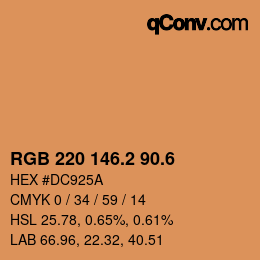 カラーコード: RGB 220 146.2 90.6 | qconv.com