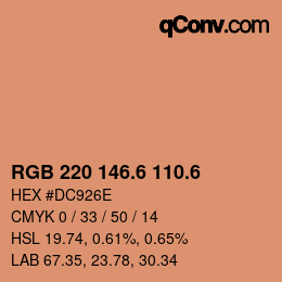 カラーコード: RGB 220 146.6 110.6 | qconv.com