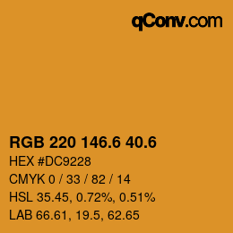 カラーコード: RGB 220 146.6 40.6 | qconv.com