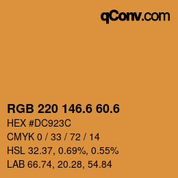 カラーコード: RGB 220 146.6 60.6 | qconv.com