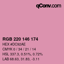 Color code: RGB 220 146 174 | qconv.com