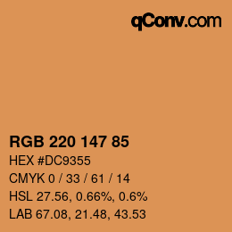 Color code: RGB 220 147 85 | qconv.com
