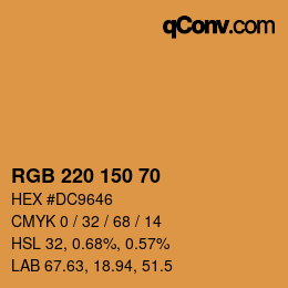 颜色代码: RGB 220 150 70 | qconv.com
