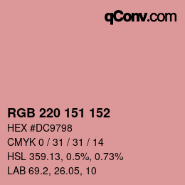 Color code: RGB 220 151 152 | qconv.com