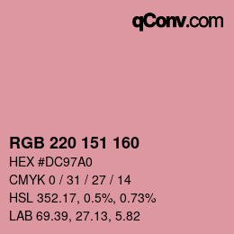 Color code: RGB 220 151 160 | qconv.com