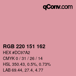 Farbcode: RGB 220 151 162 | qconv.com