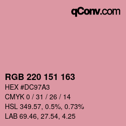 Color code: RGB 220 151 163 | qconv.com