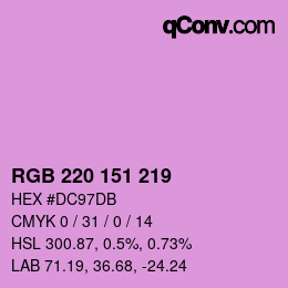 Color code: RGB 220 151 219 | qconv.com