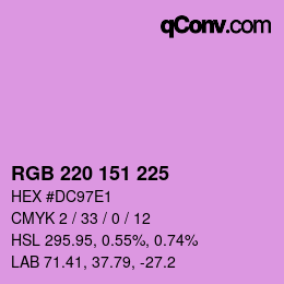 Color code: RGB 220 151 225 | qconv.com