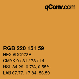 Color code: RGB 220 151 59 | qconv.com