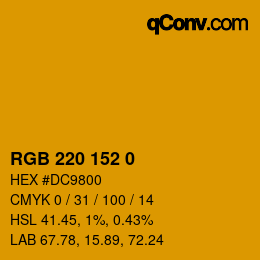 Color code: RGB 220 152 0 | qconv.com