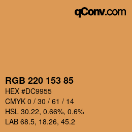 Color code: RGB 220 153 85 | qconv.com