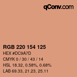 Code couleur: RGB 220 154 125 | qconv.com