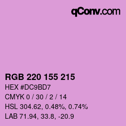 カラーコード: RGB 220 155 215 | qconv.com