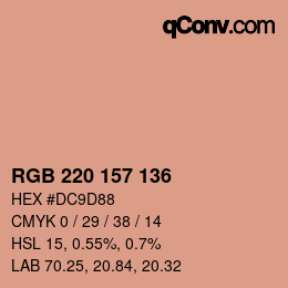 Farbcode: RGB 220 157 136 | qconv.com