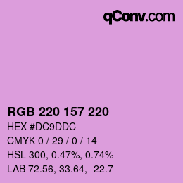 Farbcode: RGB 220 157 220 | qconv.com
