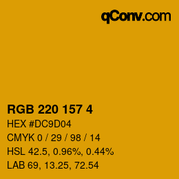 颜色代码: RGB 220 157 4 | qconv.com