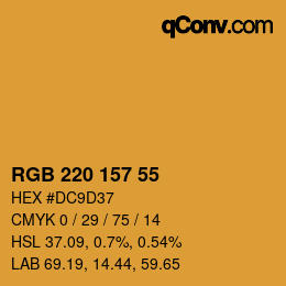 Color code: RGB 220 157 55 | qconv.com