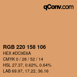 Color code: RGB 220 158 106 | qconv.com