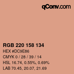 Color code: RGB 220 158 134 | qconv.com