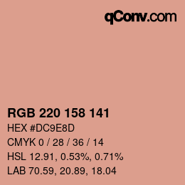 Color code: RGB 220 158 141 | qconv.com