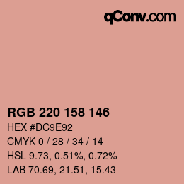 Color code: RGB 220 158 146 | qconv.com