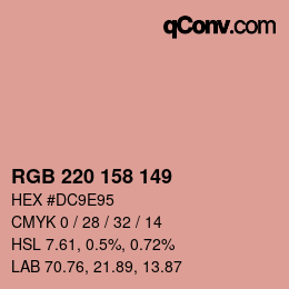 カラーコード: RGB 220 158 149 | qconv.com