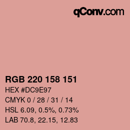 カラーコード: RGB 220 158 151 | qconv.com