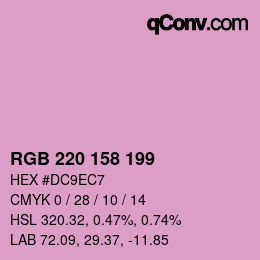 颜色代码: RGB 220 158 199 | qconv.com