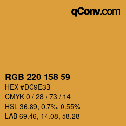 Color code: RGB 220 158 59 | qconv.com
