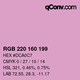 Código de color: RGB 220 160 199 | qconv.com