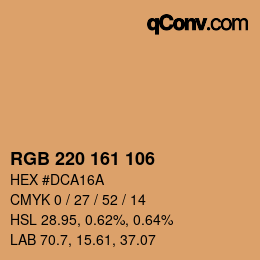 Color code: RGB 220 161 106 | qconv.com