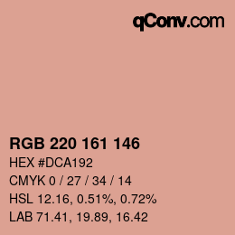 Color code: RGB 220 161 146 | qconv.com