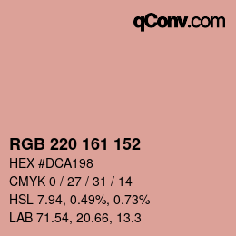 Código de color: RGB 220 161 152 | qconv.com