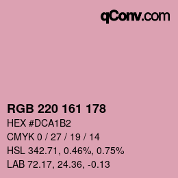 カラーコード: RGB 220 161 178 | qconv.com