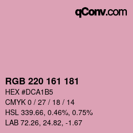 Color code: RGB 220 161 181 | qconv.com